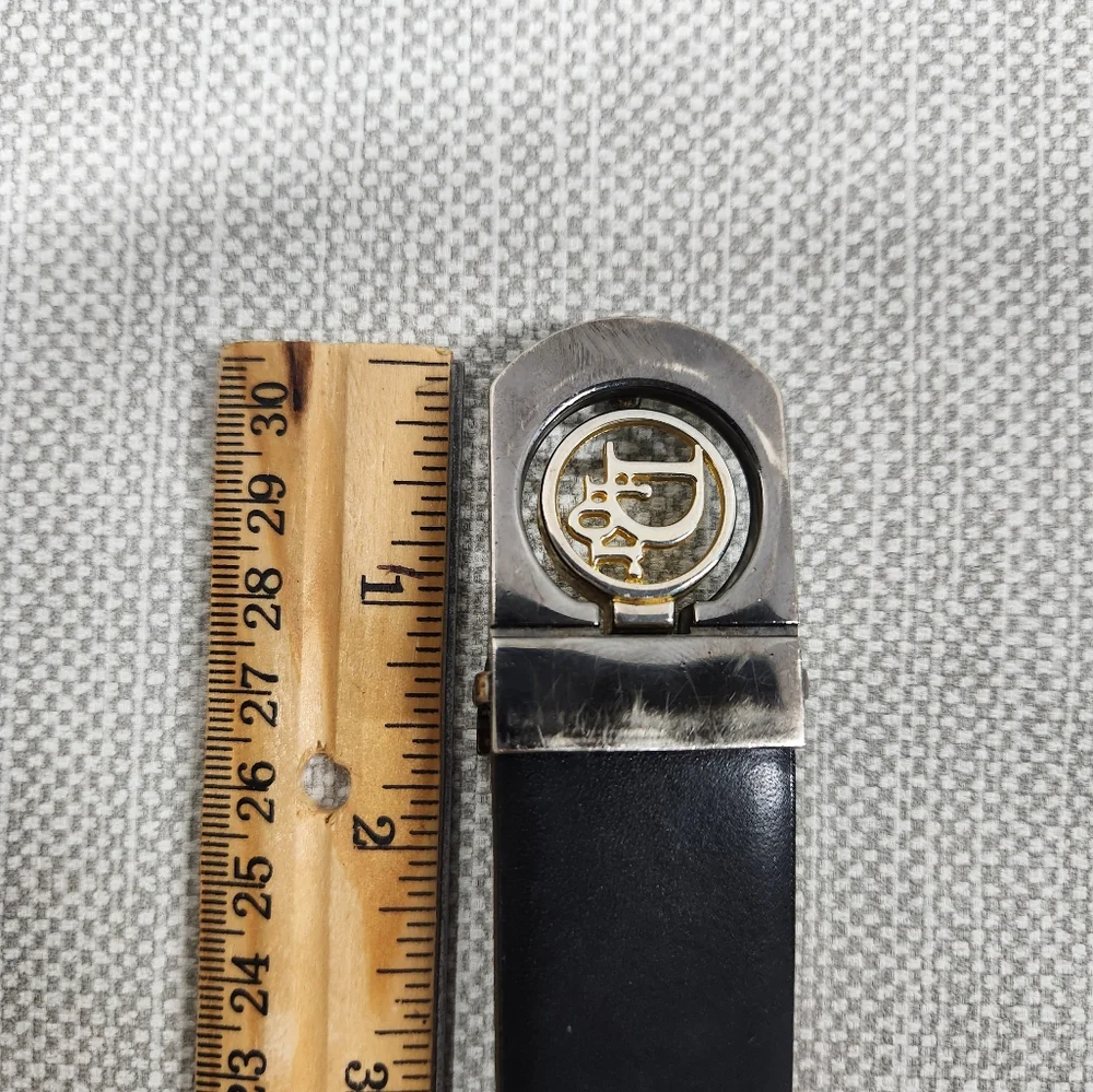 Dior Vintage Size 34 reversible leather belt black brown
